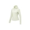 Li Ning Running Series однотонная светоотражающая флисовая теплая толстовка с капюшоном женская толстовка светло-чайно-зеленого цвета ATLT080-5