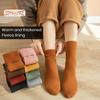 1 Pair Unisex Winter Socks, Thick Soft Plush, Solid Color Mid-tube, Anti-slip, Thermal Knitted, Anti-skid Floor Socks, Lady Men Homewear Socks