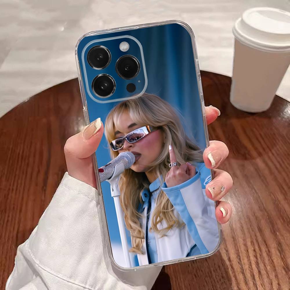 Чехол для телефона Singer S-Sabrina для iPhone 17,16,15,14,13,12,11 Plus,Pro,Max,XR,XS,Plus,E,SE4,Mini Прозрачный чехол
