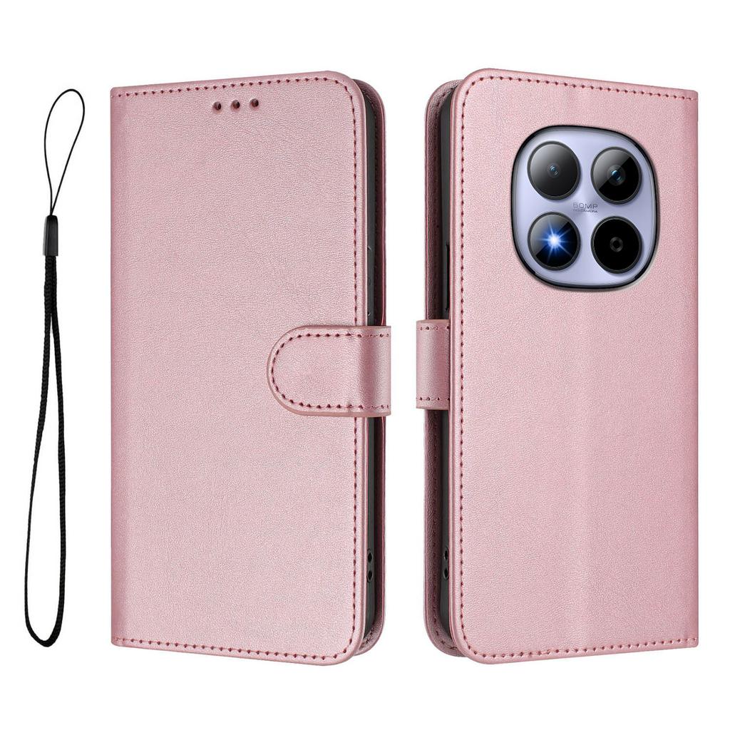 For Xiaomi Redmi Note 15 Pro 5G Wallet Case RFID Blocking Calf Texture Leather Stand Phone Cover with Strap