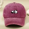 Baseball Cap, Lazy Panda Cartoon Print, Retro Soft Top Duckbill Cap, Outdoor Sports, Running and Leisure Choice
