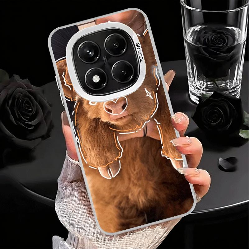 Cute Highland Cow Shockproof Phone Case for Xiaomi Redmi Note 15 14 13 12 Pro Plus 11 11S 11T 5G Cover Anti Fall Fundas