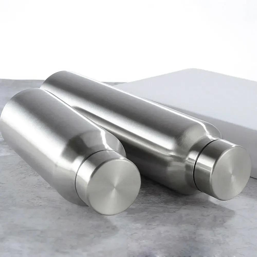 650 мл/1000 мл спортивная бутылка для воды из нержавеющей стали, однослойная прочная чашка для воды, металлическая колба, посуда для напитков, кемпинг, спортивный зал