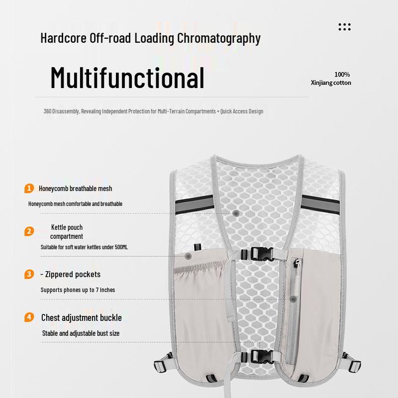 Унисекс Жилет для Бега по пересеченной местности и Пешего Туризма с Держателем для Бутылки Воды – Портативное Снаряжение для Активного Отдыха
