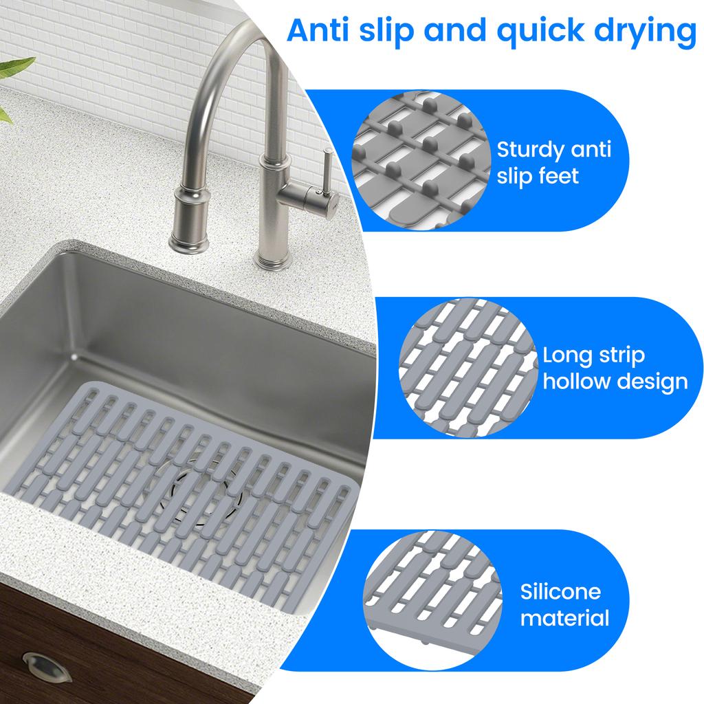 1/2Pcs Silicone Sink Protector Mats Kitchen Multi-functional Water Filter Mats Anti Slip Fast Drying Not Easy To Break or Deform
