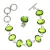 Peridot Quartz Gemstone Women's Unisex Jewelry Bracelets & Rings 7-8''