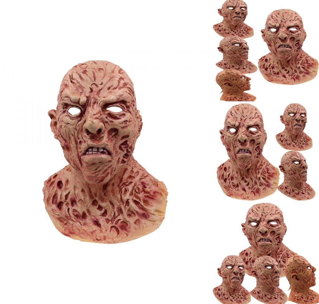 Creepy Freddy Krueger Latex Mask Full Head Helmet For Halloween Party Cosplay