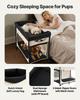 VEVOR Elevated Lounge Pet Bed, Foldable Bunk Dog Bed with 600D Oxford Cloth and Dutch Velvet, Portable Raised Cot with Wheels, Side Storage Bags