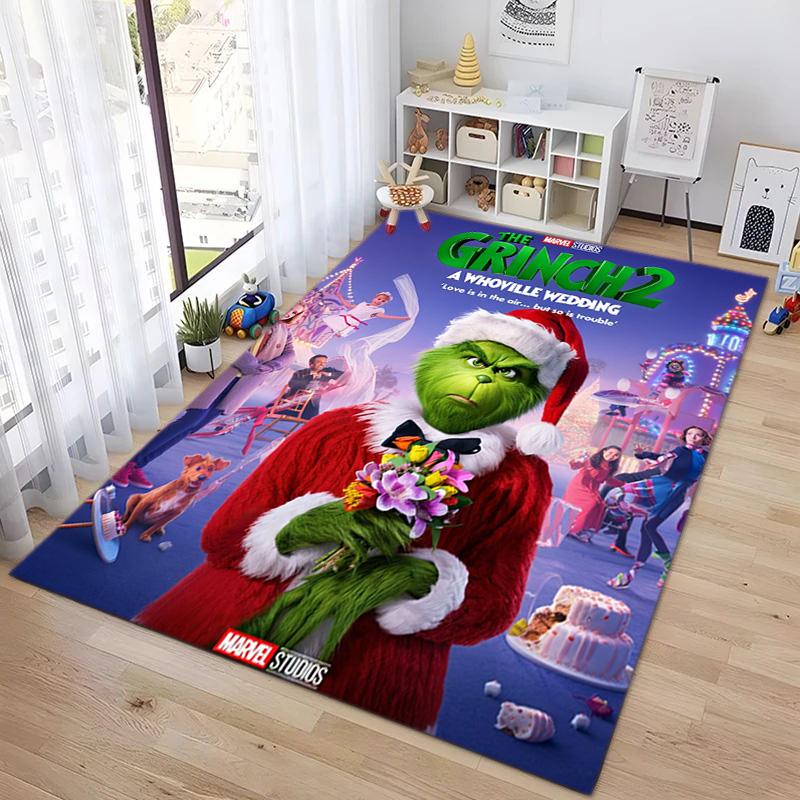 Christmas Gift Comedy Movie How the Grinch Stole Christmas carpet home living room decoration table and chairs anti slip door mat carpet A18