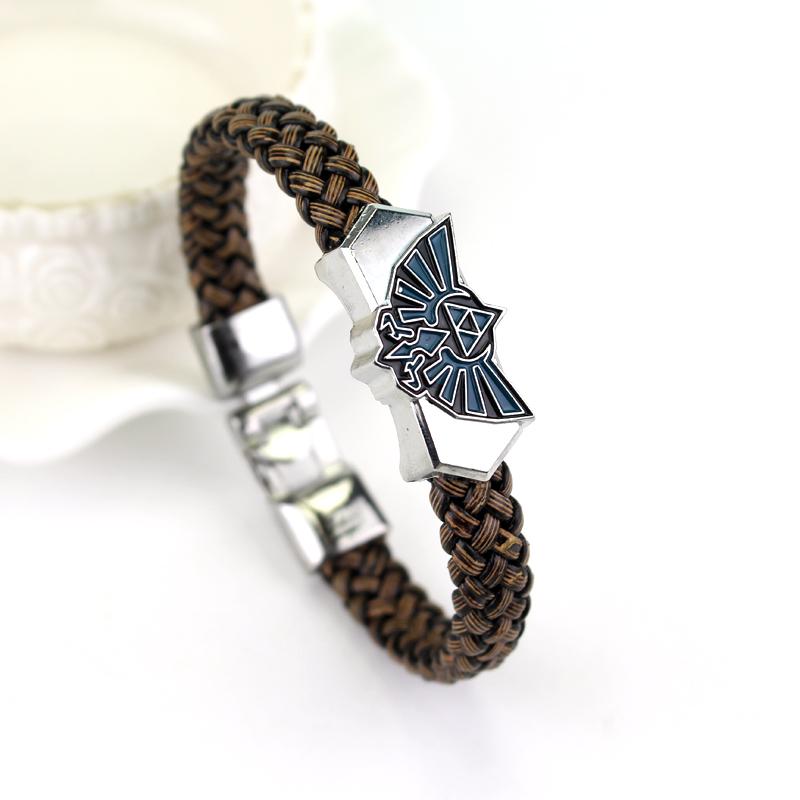 Аниме цельный браслет «Наруто Атака Титанов», винтажный кожаный тканый браслет ручной работы для мужчин и женщин, ювелирные изделия, товары из аниме, подарки