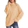 Women's Fashion Loose High Neck Knit Pullover Top Long Sleeve Casual Sweater