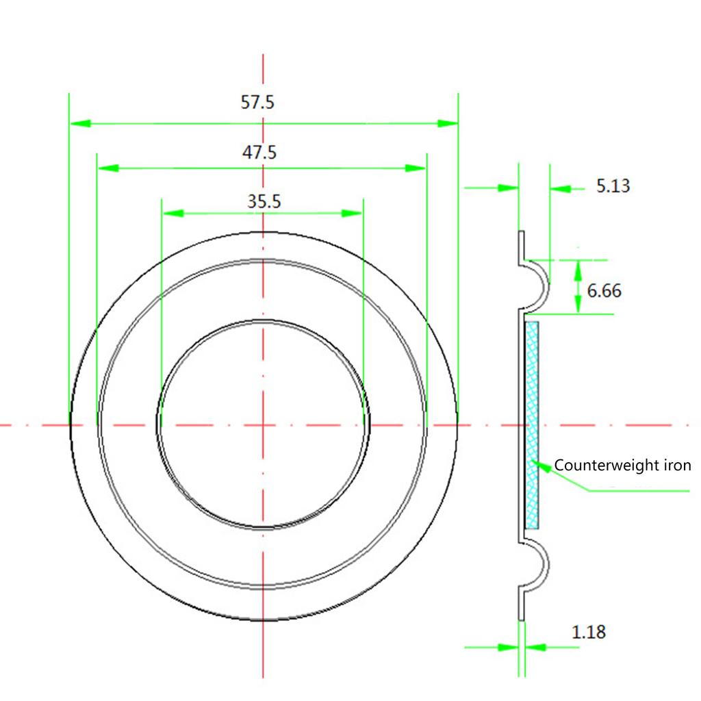Диафрагма баса Пассивный радиаторный динамик Запчасти для ремонта 57-мм динамиков для домашнего кинотеатра Аксессуары для динамиков Диафрагма сабвуфера