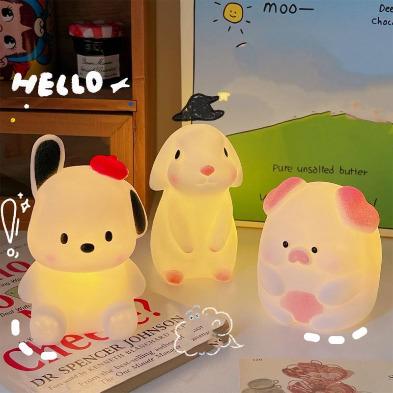 Творческая мода милый мультфильм собака личность маленькая настольная лампа студенческая спальня прикроватная лампа украшение маленький ночник современный