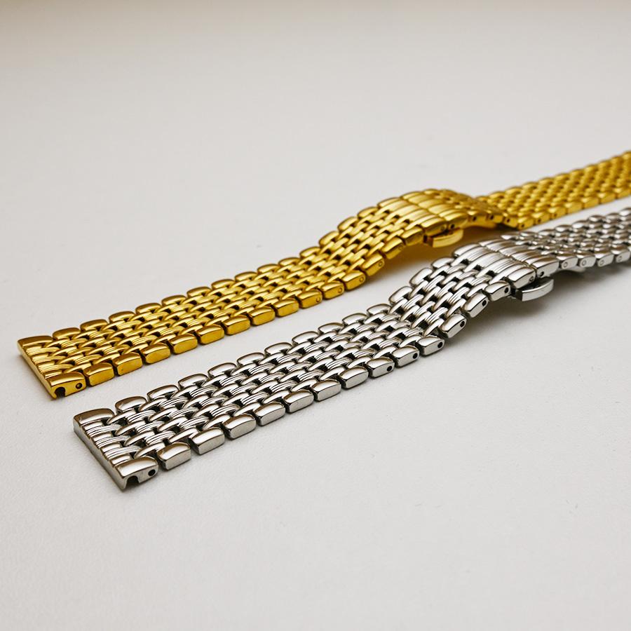 Ремешок для часов из нержавеющей стали 18 мм, 20 мм, 22 мм, серебристый, золотой, полированный, мужской роскошный сменный металлический ремешок для часов, браслет