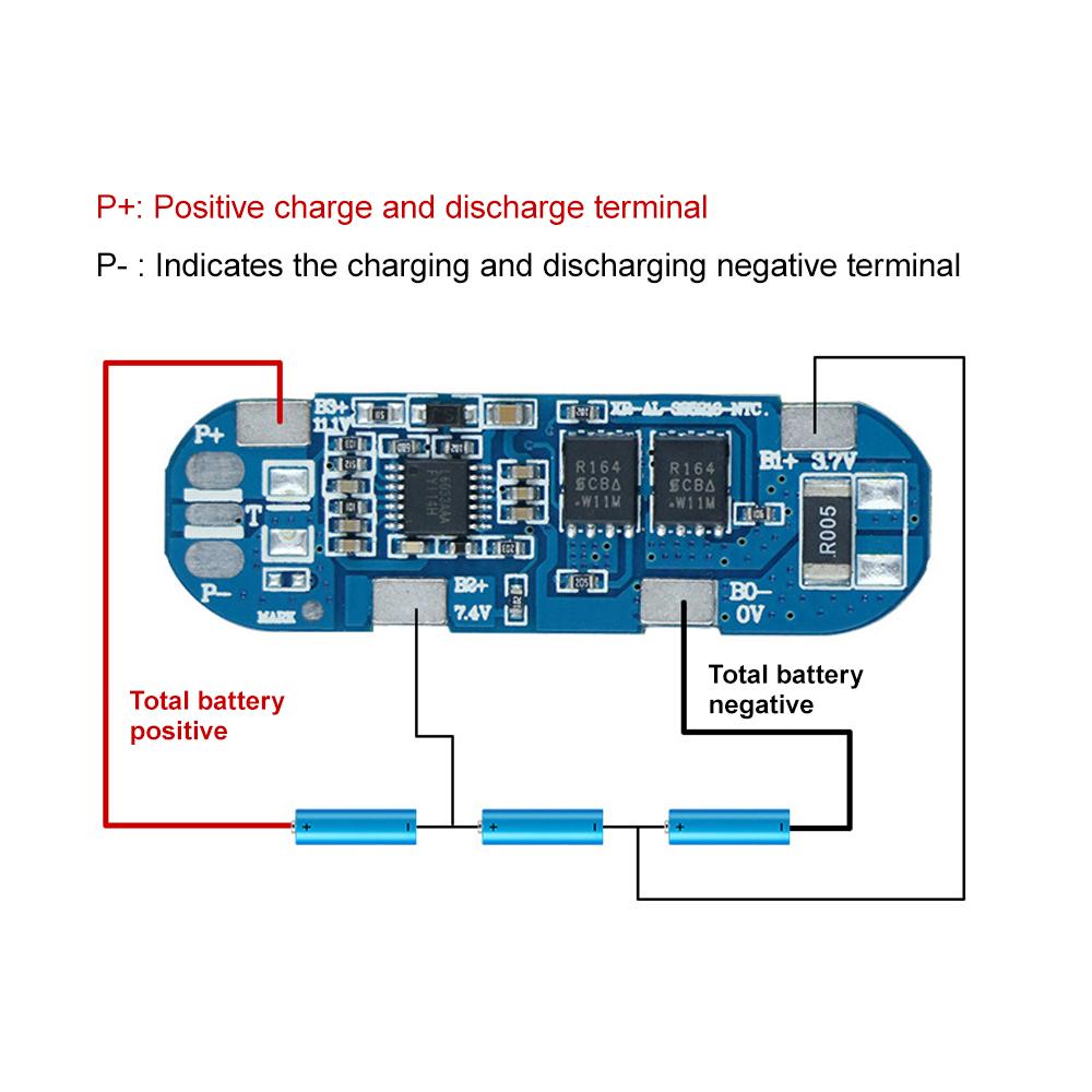 Плата защиты зарядки аккумулятора BMS 3S 8A 11.1V 18650 Li-ion Балансир аккумулятора Печатная плата BMS Эквалайзер заряда Power Bank