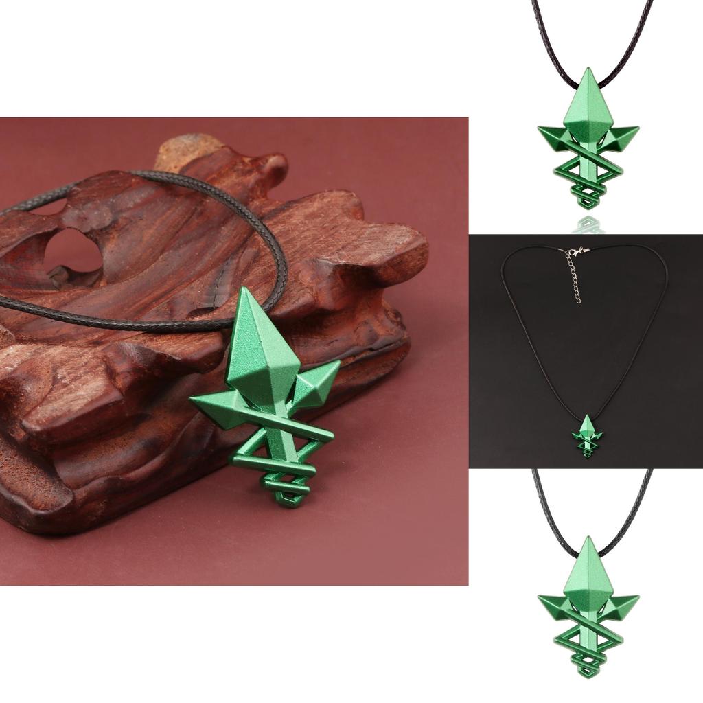 Mushoku Tensei Jobless Reincarnation Green Arrow Necklace With Alloy Pendant For Cosplay Fans