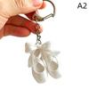 Ballet Shoes Bow Keychain Fashion Sweet Pendant 1Pcs Durable Key Ring Hanging Ornament for Girls Graduation Gift