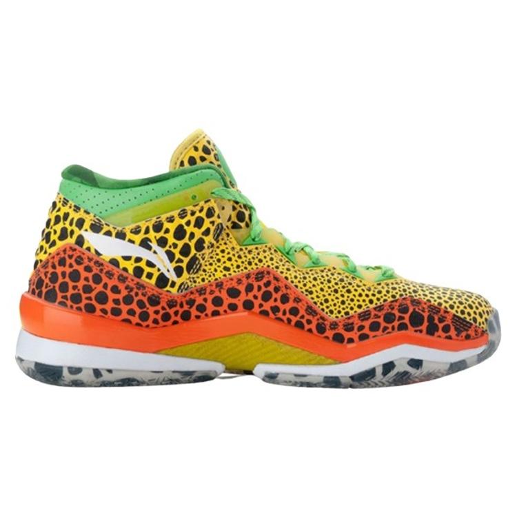 Li Ning WOW 3 Way Of Wade 3 Нескользящие Средневысокие Баскетбольные Кроссовки Мужские Желто-Зелено-Оранжевые ABAJ013-29