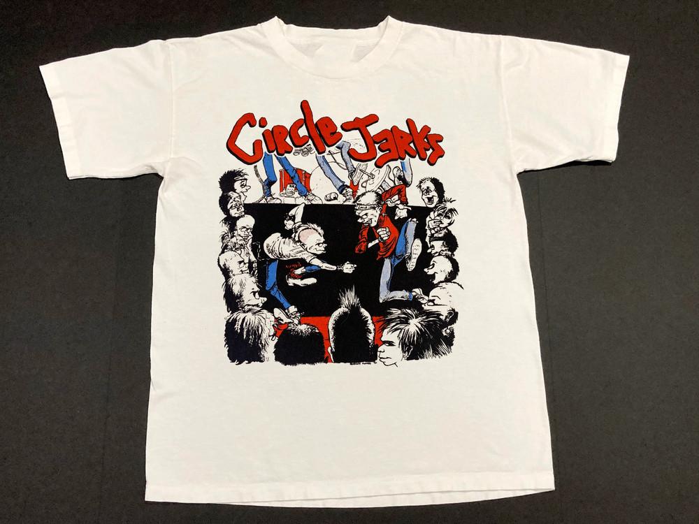 Хлопковая футболка с коротким рукавом Circle Jerks Белая S-2345XL Унисекс Футболка QA625 Унисекс Футболка