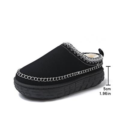 Новая Мода Зимний Чехол Ухо Хлопок Полутапочки Кашемир Теплые Нескользящая Толстая Подошва Снежные Ботинки Женские Уличная Обувь