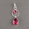 Драгоценный камень Розовый Турмалин Ювелирные изделия из стерлингового серебра 925 ручной работы Кулон 1,80" PP-10-18