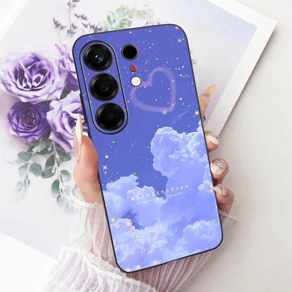 For Tecno Camon 50 4G CN5 Cute Flower Butterfly Cat Painted Case For Tecno Camon50 4G Black Silicone Soft Phone Cases