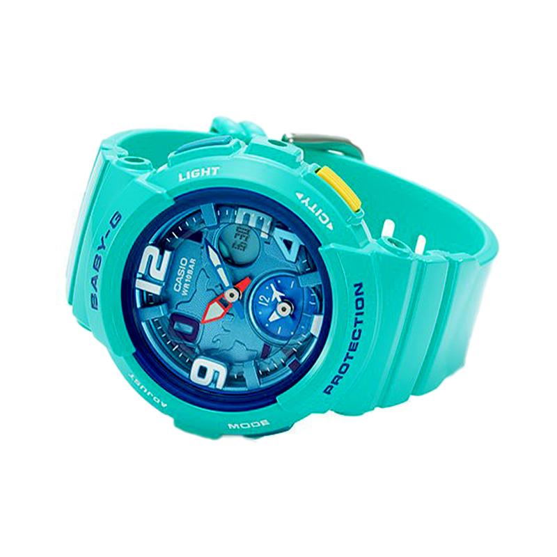 Casio BABY-G Серия 'Тема' Водонепроницаемые Спортивные Кварцевые Часы Кварцевый Механизм Ремешок из Смолы Японские и Корейские Часы Женские;s Часы Синий циферблат BGA-190-3B