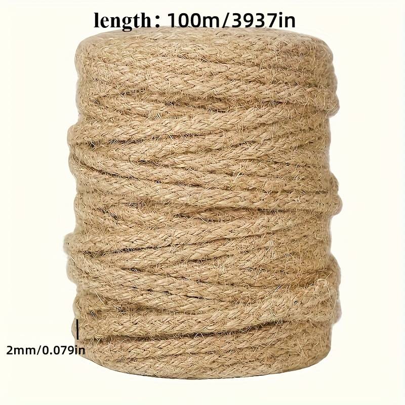 Натуральная бежевая льняная нить 2/3 мм Extra Long 50 м/100 м Толстая крученая веревка для поделок, упаковки подарков, домашнего декора, DIY, садоводства