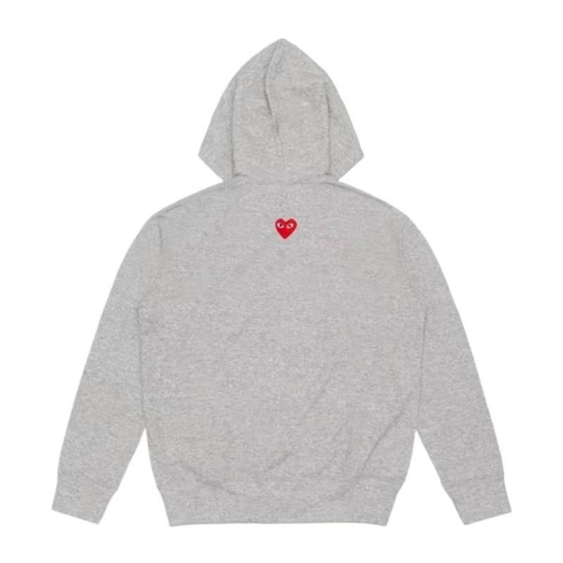 CDGplay Hoodie Couples Winter Heart Print Stand Collar Zip Sweatshirt Men Women