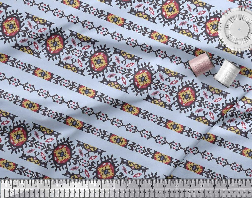 Soimoi Японская креп-сатиновая ткань Ацтекская юго-западная печатная ткань 1 метр 42 дюйма