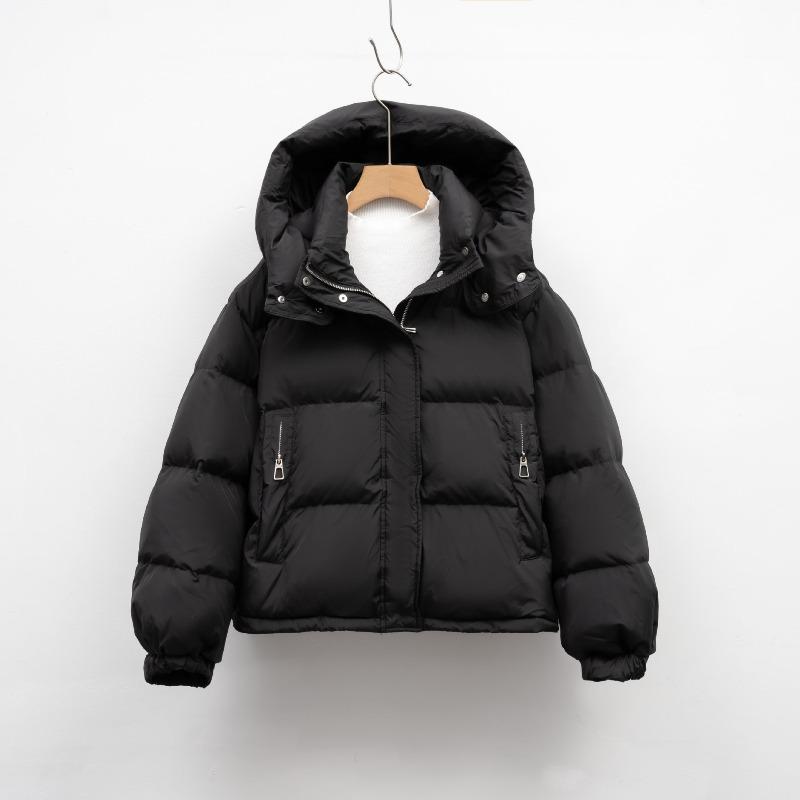 Short down jacket women's winter new regular simple hooded warm bread jacket
