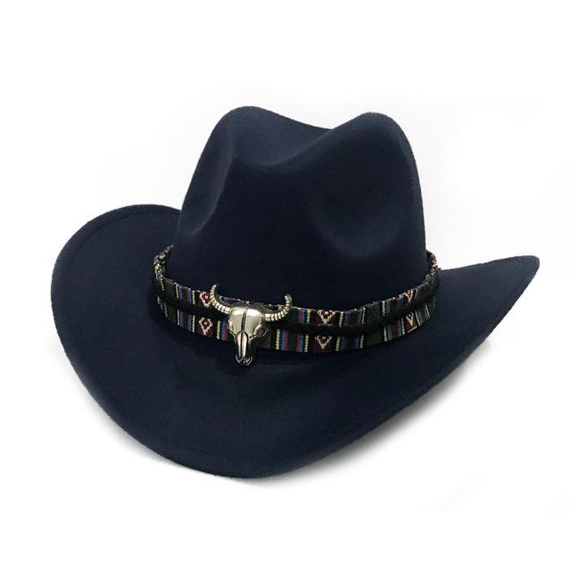 2023 Retro Wool Women Men Hollow Western Cowboy Hat Roll-up Wide Brim Cowgirl Jazz Sombrero CapTassel Tauren Ribbon