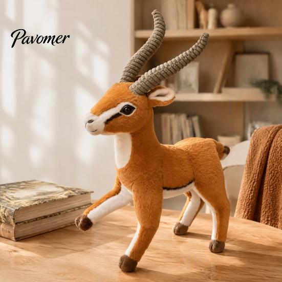 Adjustable Limb Stuffed Antelope Plush Tibetan Doll, Posable Toy, Cute Soft Animal Doll Cuddly Animal, Collectible Gift for Kids Home Decor Toy