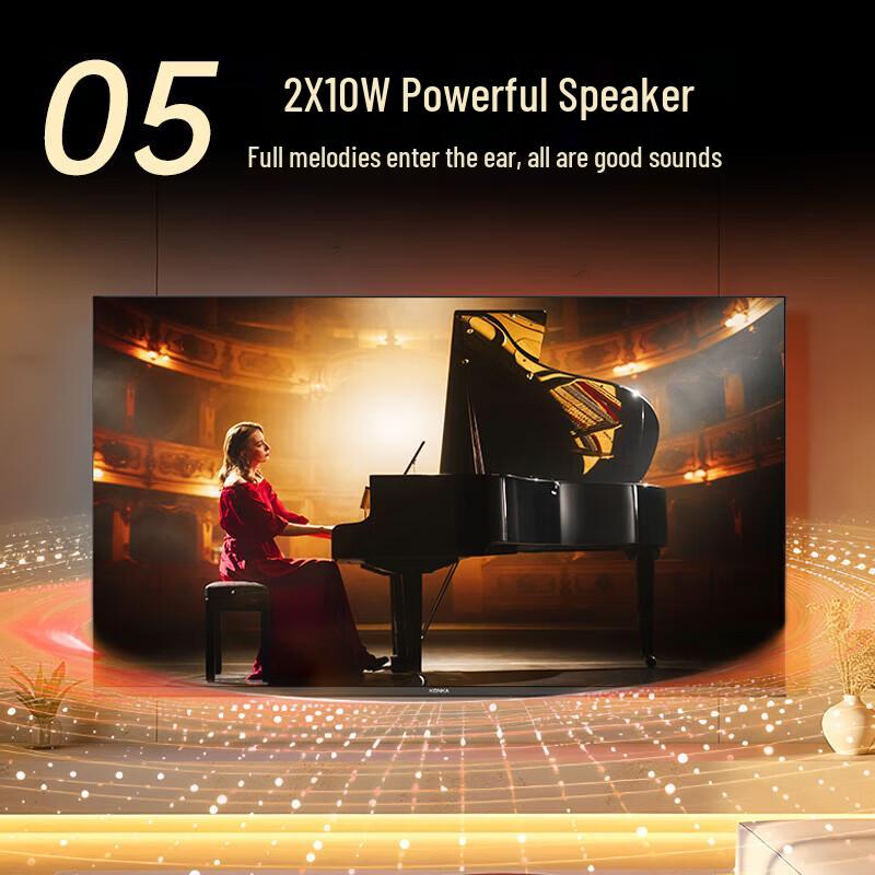 KONKA 43-inch Full HD Smart TV with AI Voice Control CN plug (adapter included)