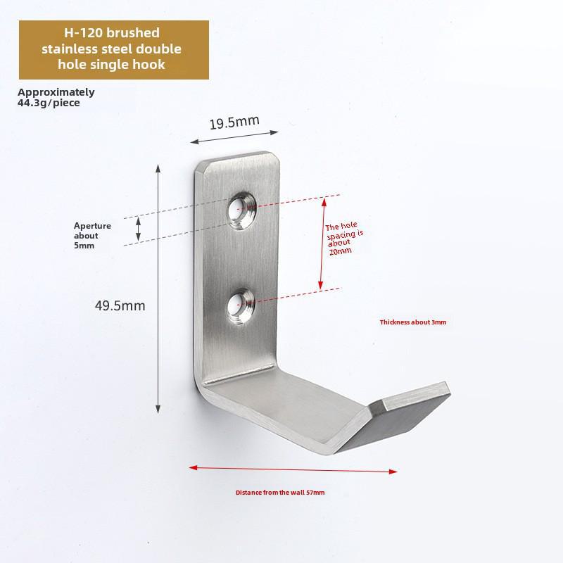 Black Stainless Steel Wall-Mounted Clothes Hook for Bathroom, Kitchen, or Door