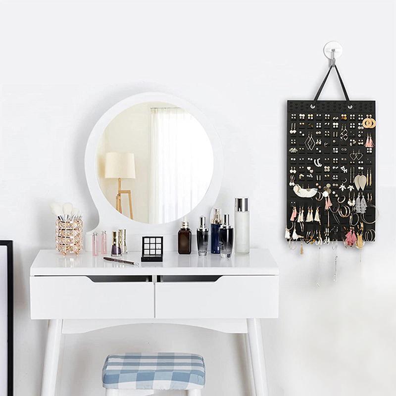 Wall Mounted Jewelry Display Organizer Bag Vertical Earring Necklace Bracelet