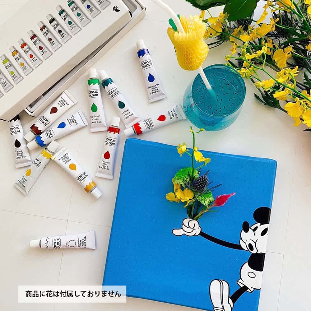 Art Deli Постерная панель Disney Mickey IKEBANA 20 см x 20 см Сделано в Японии Легкая ткань Disney IKE-DSNY-1807-03