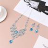 Wedding Party Necklace Earring Set Flower Water Drop Necklace Bridal Wedding Jewelry Accessories
