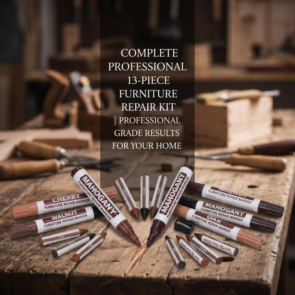13PCS Multi Tone Assortment Wood Furniture Repair Pen  Scratch Concealing