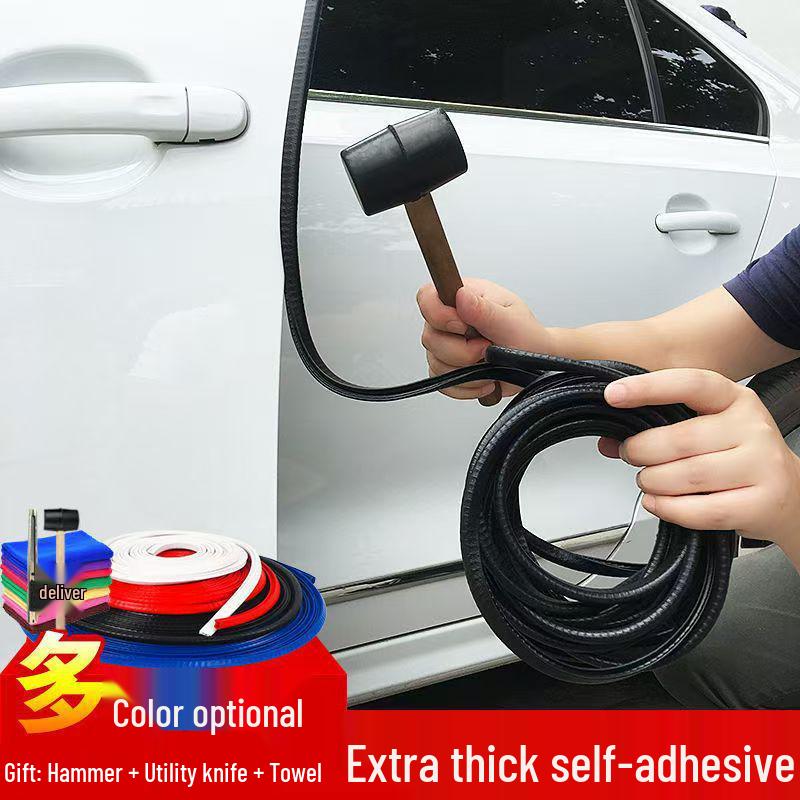 Универсальная защитная полоса для кромки двери автомобиля - Защита от столкновений, устойчивая к царапинам резиновая накладка