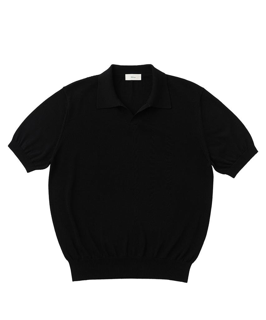 VERNO 26Ssll Open Collar Knit Black