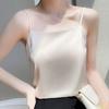 Summer Vest Sling Sleeveless Smooth Fabric Tank Tops Loose Fit Soft Elastic