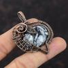 Подвеска из яшмы Pinolith, обернутая медной проволокой, подвеска из драгоценного камня, ювелирное изделие ручной работы, совершенно новая подвеска из медной проволоки, подарок на годовщину для нее
