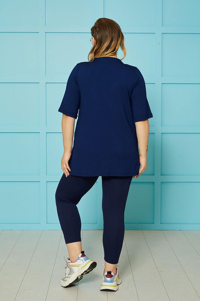 Женская стильная футболка большого размера, свободная базовая футболка с v-образным вырезом