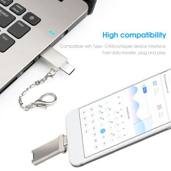 Адаптер для чтения карт двойного назначения, надежный, с возможностью горячей замены, Type-C/Micro USB OTG для высокоскоростного мобильного телефона