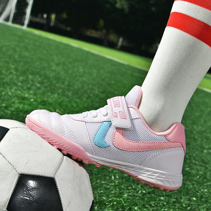 New Football Shoes Men and Women Children Velcro TF Broken Nails Young Students Grass Flat Training Shoes