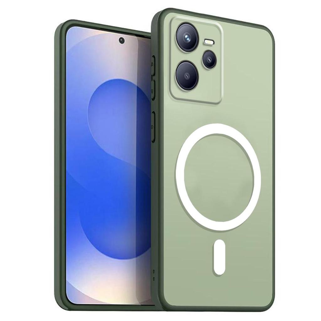 Магнитный железный кольцевой чехол для телефона для realme C35, Narzo 50A Prime Матовый мягкий ТПУ Ударопрочный чехол