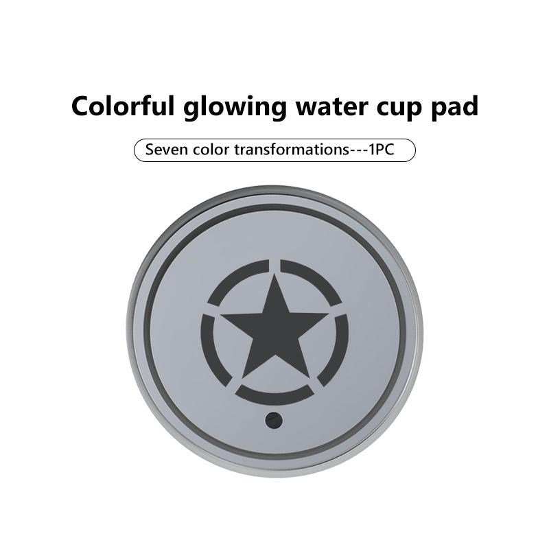 7 Color LED Car Cup Holder Light Luminous Coaster Water Cup Pad For Jeep Grand Cherokee Patriot Renegade Compass Wrangler NXJPT1