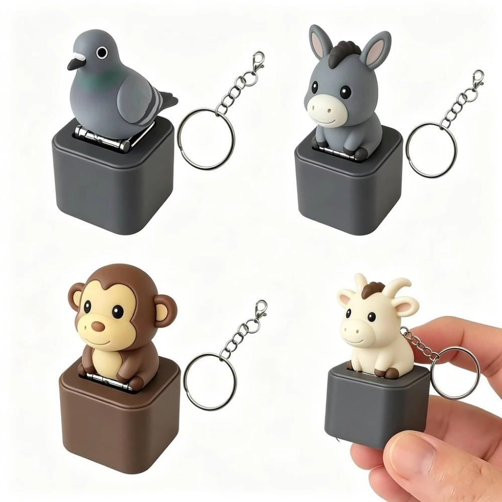 LED Light Animal Clicker Keychain Fidget Sound-producing Toy Anxiety Sensing Toy For Adults