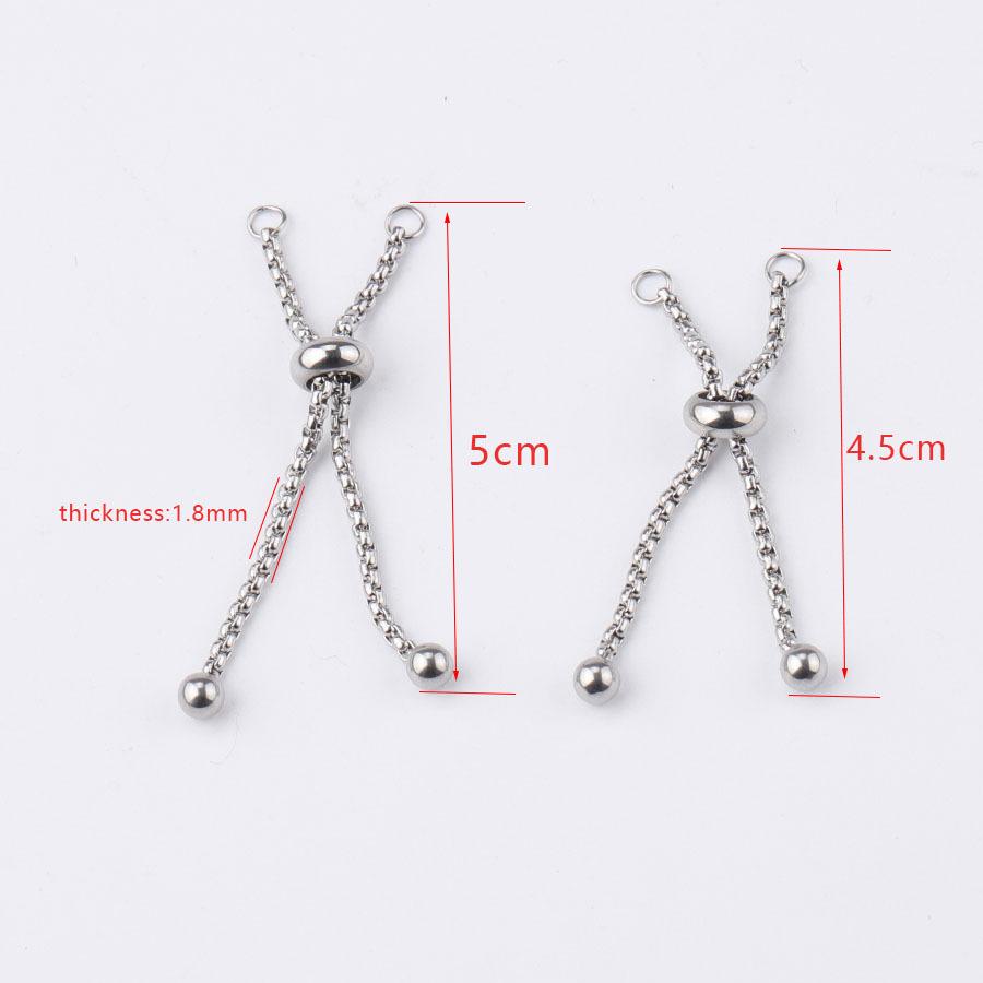 3pcs Gold Color Stainless Steel Adjustable Slider Finger Ring Chain for Jewelry Making DIY Loops Connectors Pendants Chain